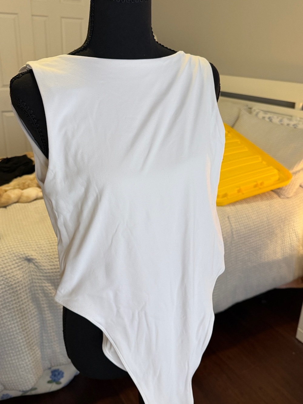 Garage White Sleeveless Bodysuit Tank
